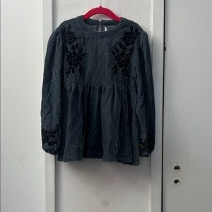 Zara Black Embellished Blouse
